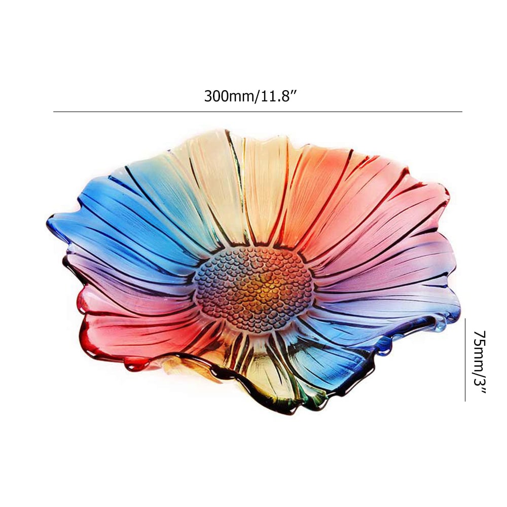 Modern Flower-Shaped Fruit Bowl in Glass
