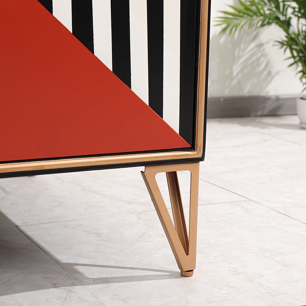 Modern Black Coffee Table with Storage in MDF & Metal window image