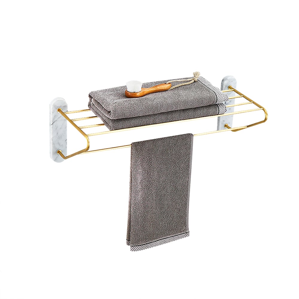 Contemporary Bathroom Storage Shelf Wall Mounted Towel Rack window image