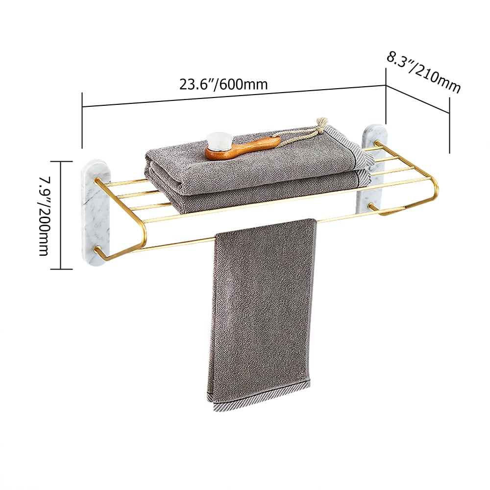 Contemporary Bathroom Storage Shelf Wall Mounted Towel Rack window image