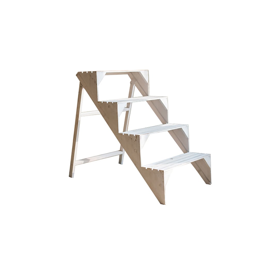 White Garden Plant Stand Ladder Shelf Flower Pot Display Rack window image
