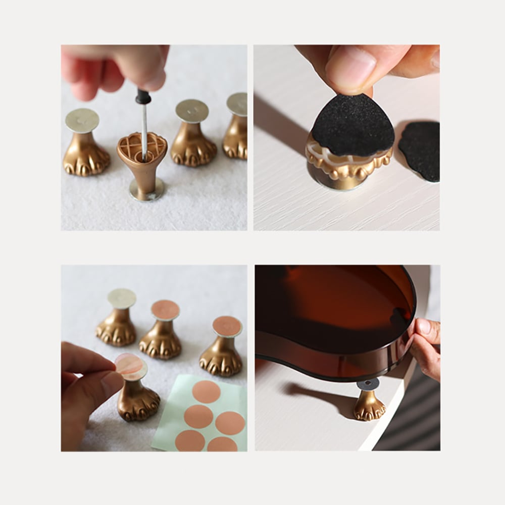 Modern Unique Acrylic Tray Desk Organiser with 3 Cat Legs window image