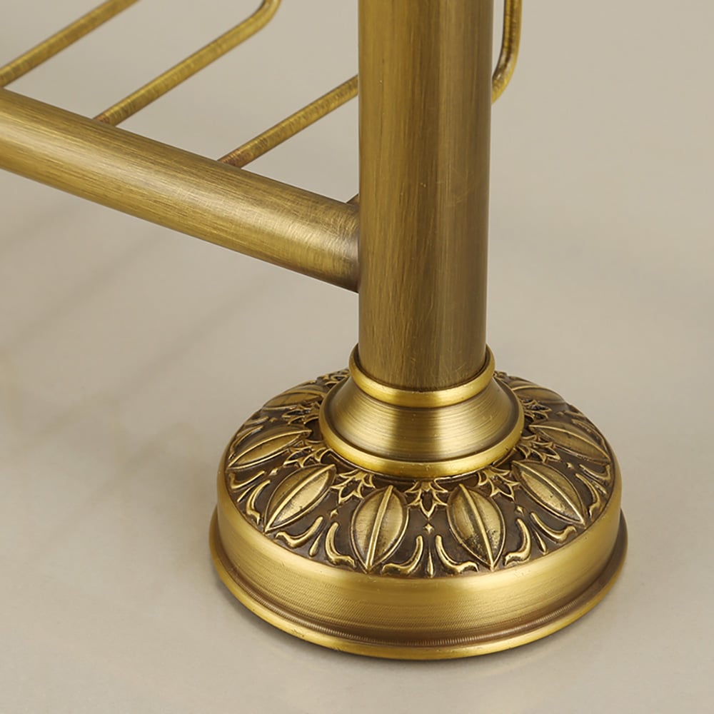 Retro Bathroom Wall Mounted Towel Bar with Shelf Metal Holder window image