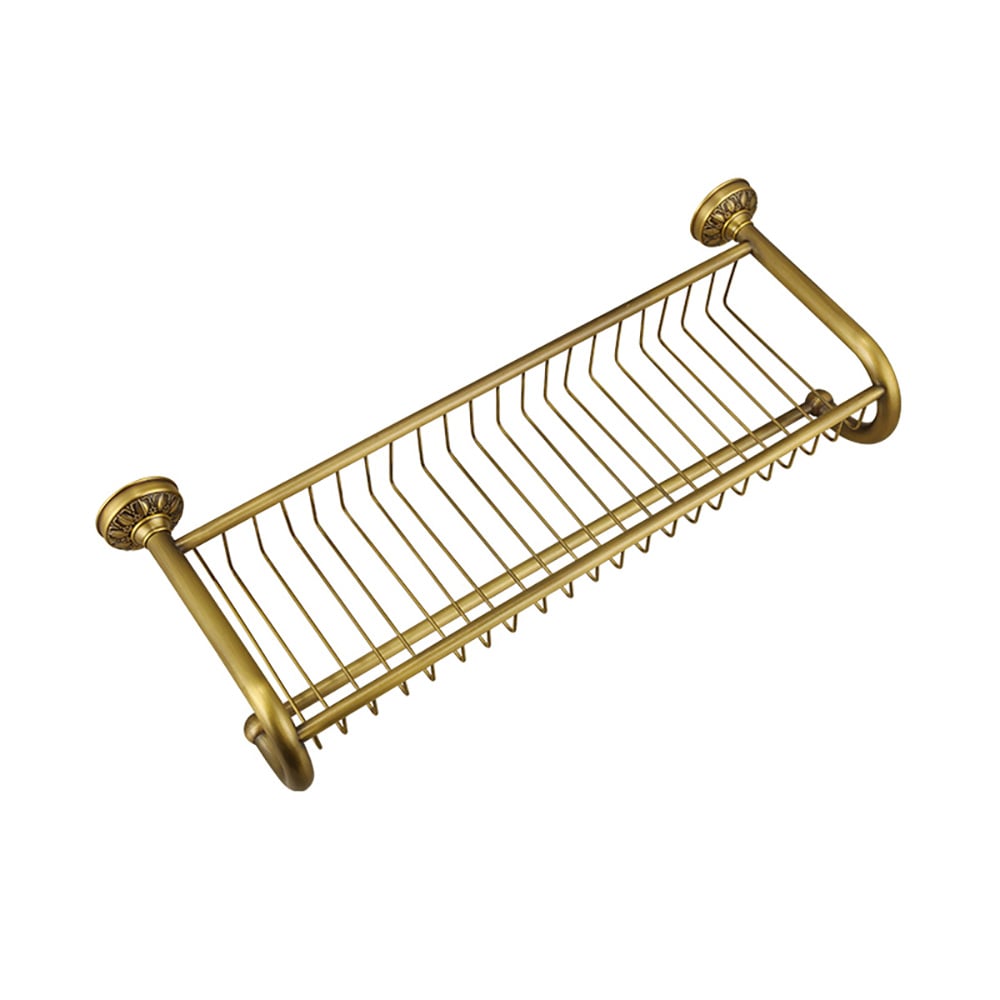 Retro Bathroom Wall Mounted Towel Bar with Shelf Metal Holder window image