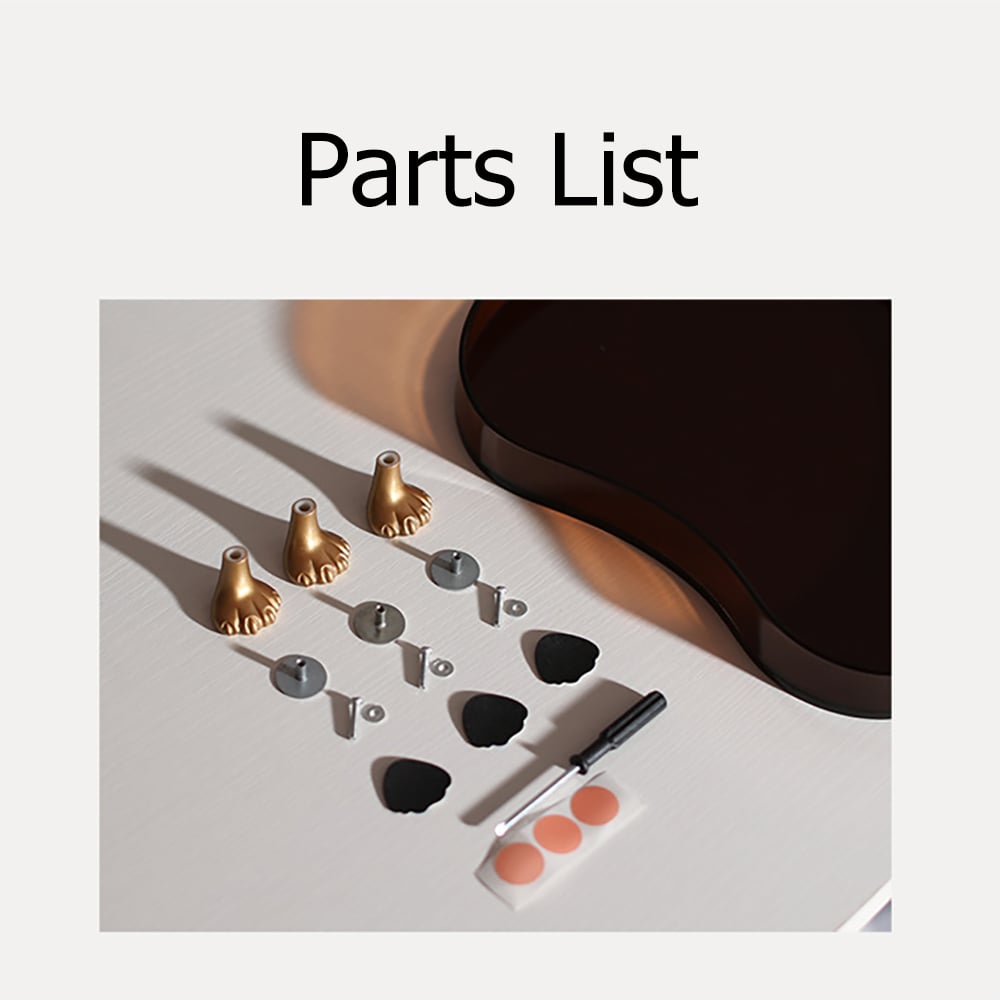 Modern Unique Acrylic Tray Desk Organiser with 3 Cat Legs window image