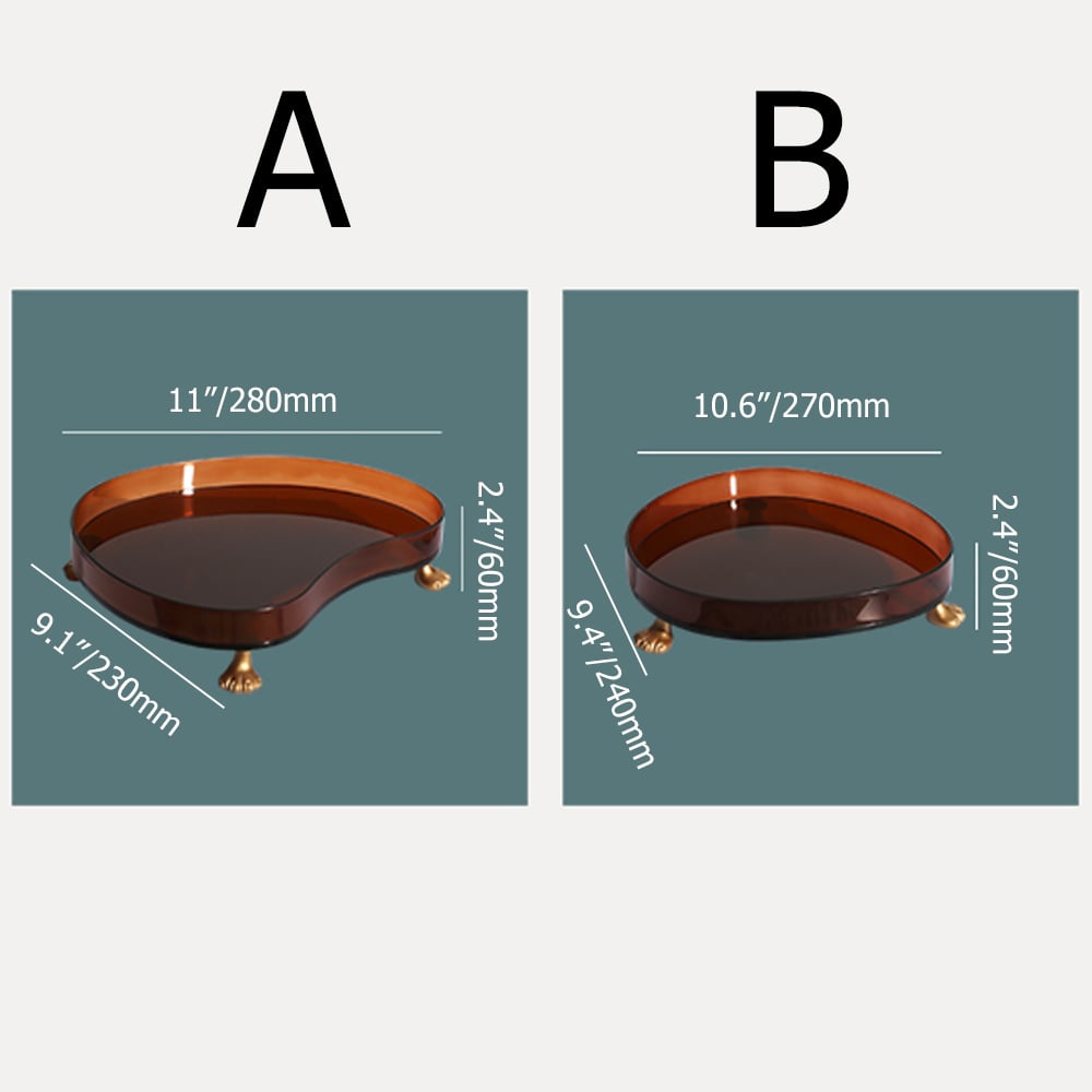 Modern Unique Acrylic Tray Desk Organiser with 3 Cat Legs window image