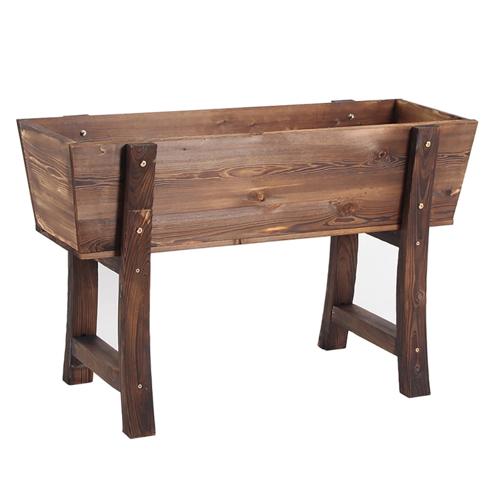 Elevated Wood Flower Pot Planter for Balcony Patio window image