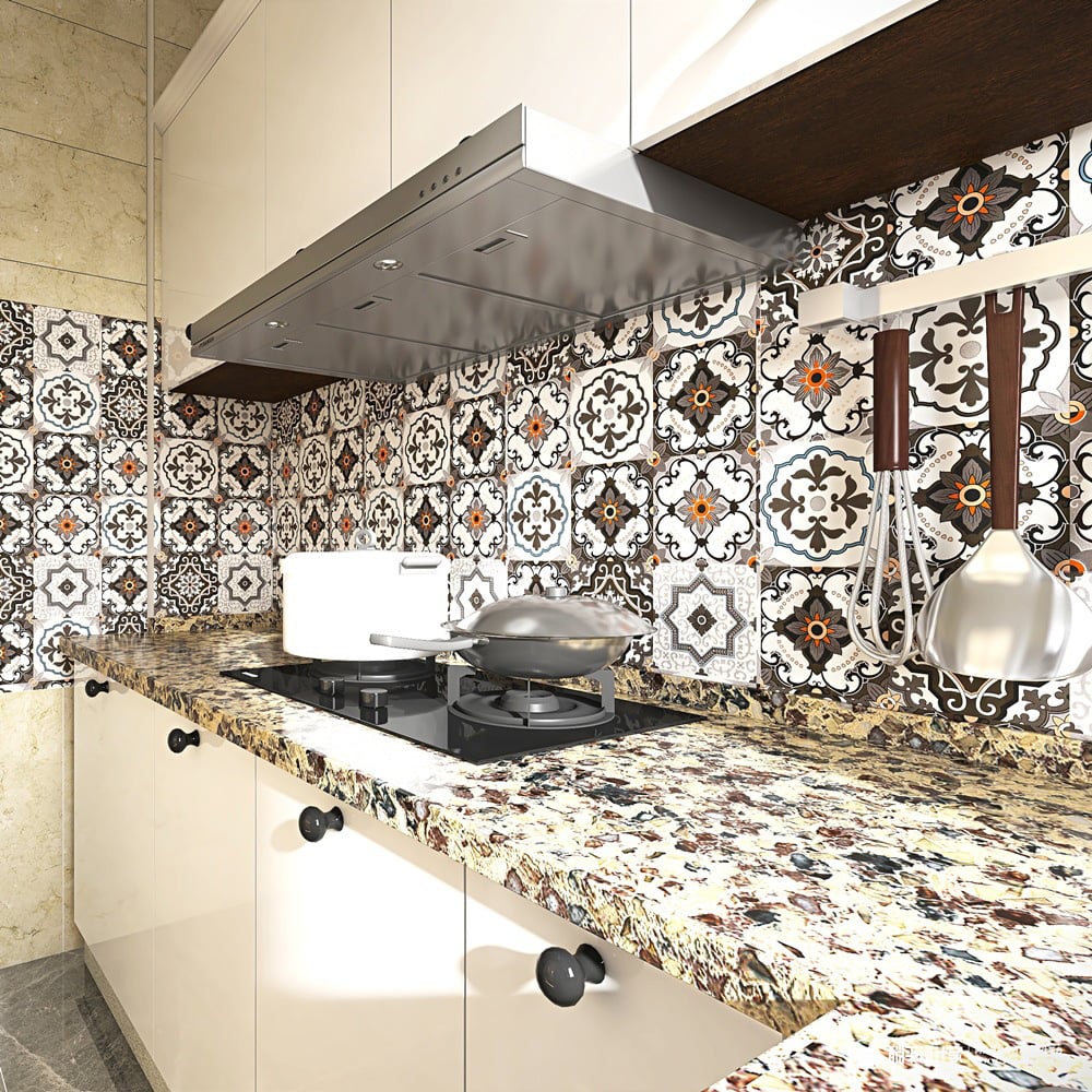 450mm x 6000mm Ethnic Pattern Creative Lattice Multi-Colour Peel and Stick Wallpaper window image