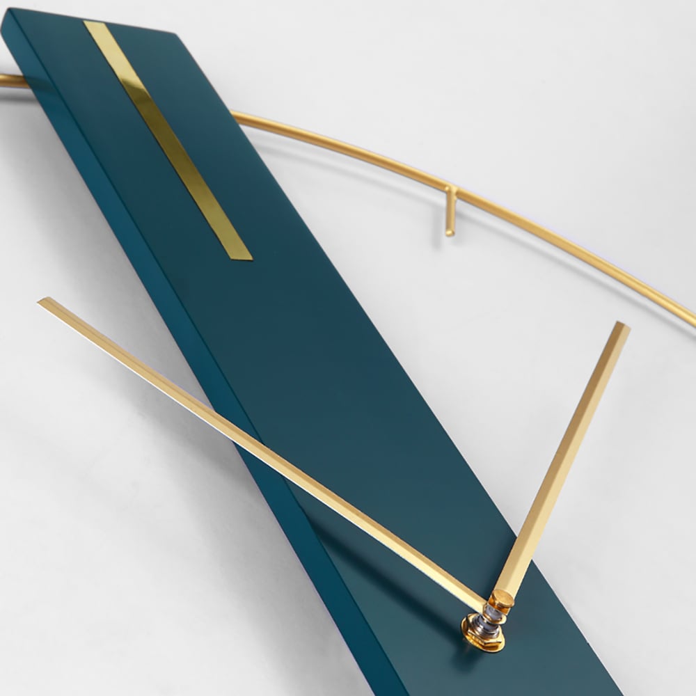 600mm Minimalist Oversized Wall Clock with Round Metal Frame&Wooden Rectangle window image