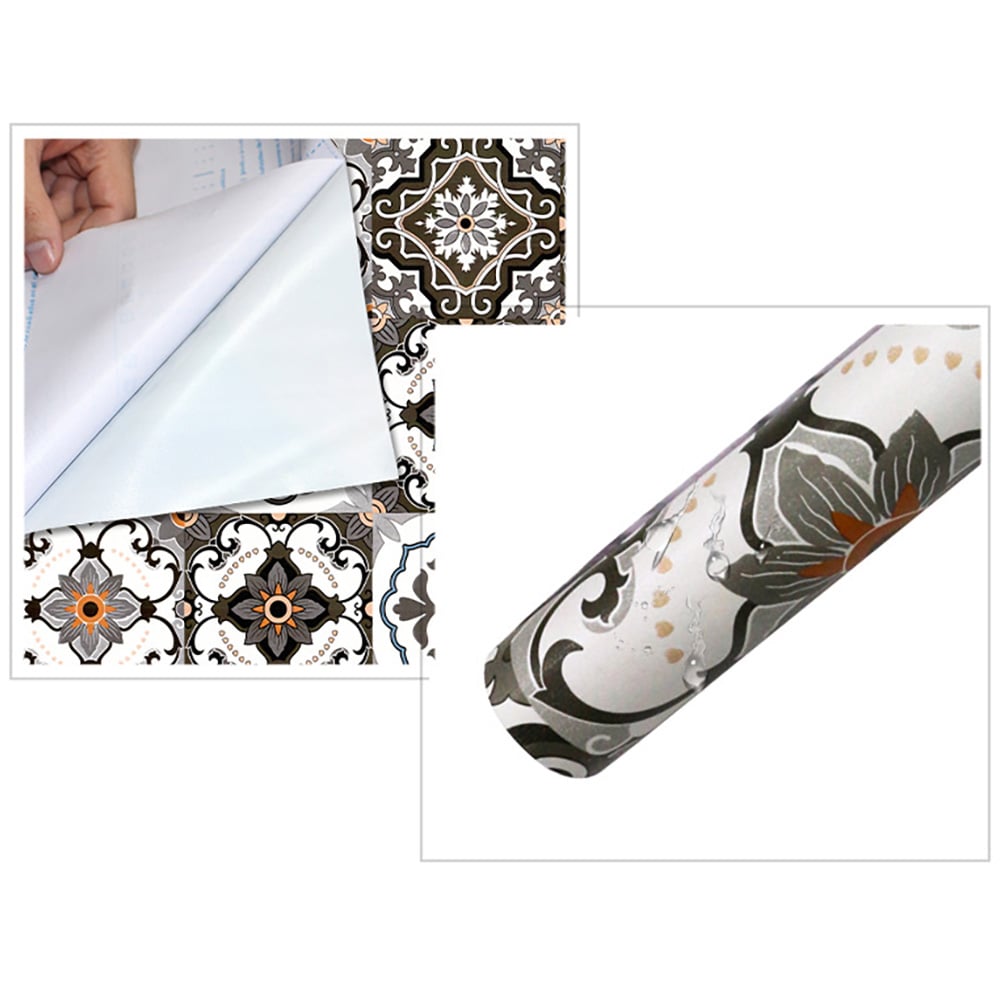 450mm x 6000mm Ethnic Pattern Creative Lattice Multi-Colour Peel and Stick Wallpaper window image