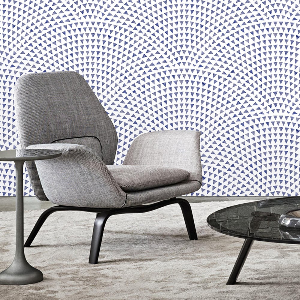 450mm x 3000mm Modern Geometric in Blue&White Peel and Stick Wallpaper 2 Rolls window image