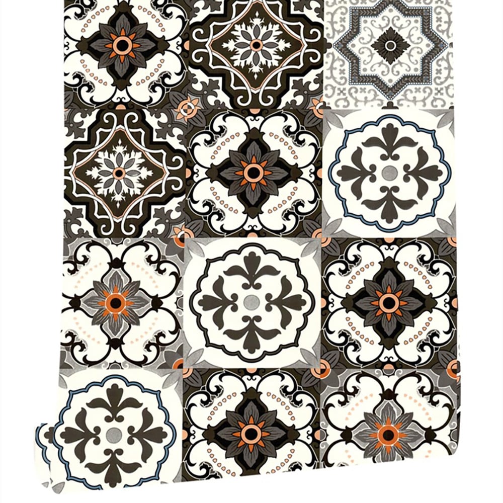 450mm x 6000mm Ethnic Pattern Creative Lattice Multi-Colour Peel and Stick Wallpaper window image