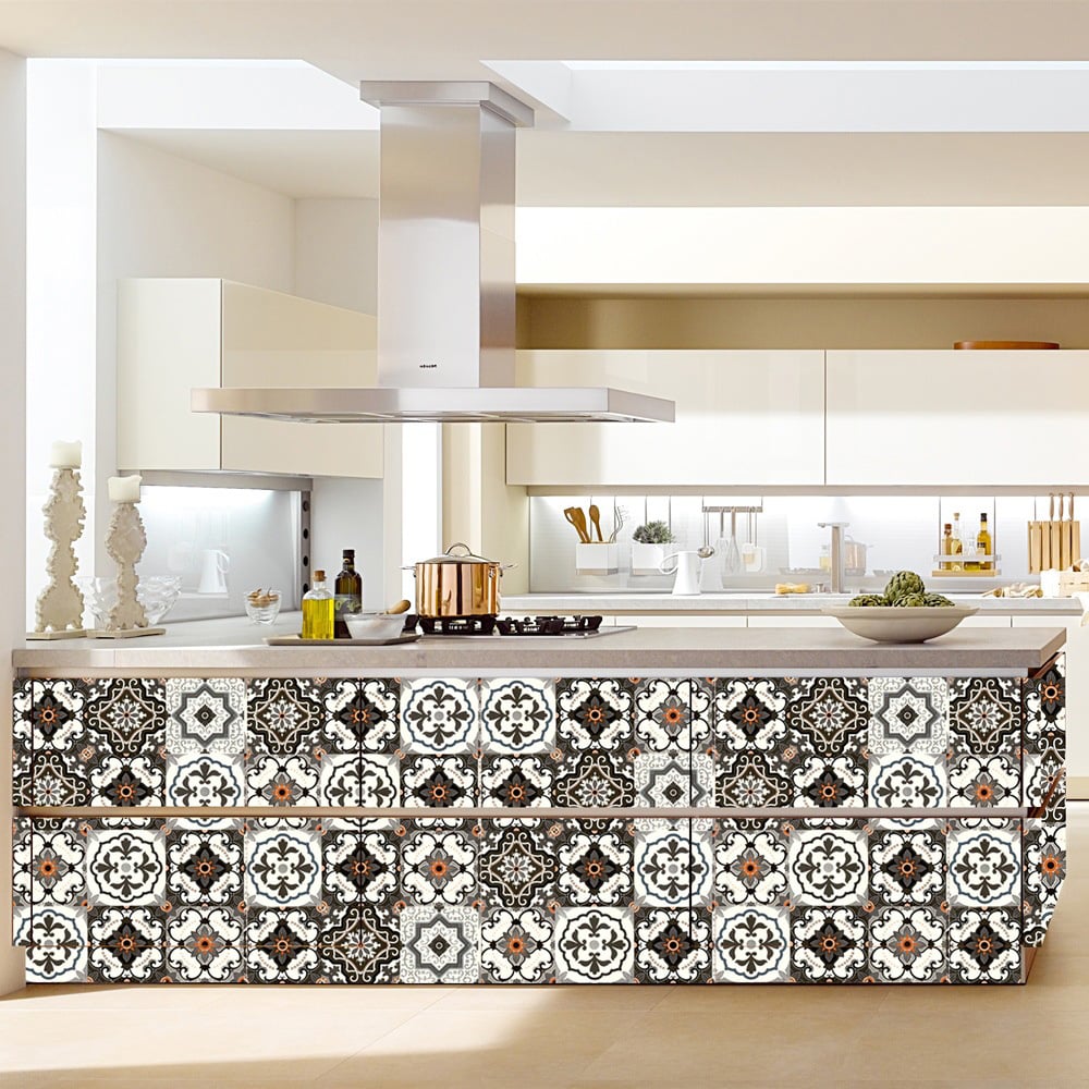 450mm x 6000mm Ethnic Pattern Creative Lattice Multi-Colour Peel and Stick Wallpaper window image