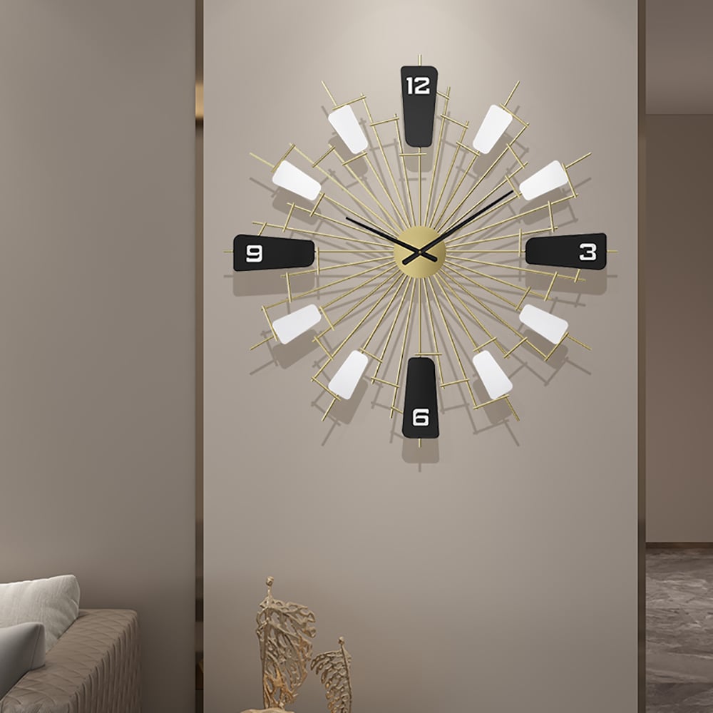 3D Minimalist Creative Windmill Design Oversized Wall Clock Nordic-style Home Decor window image