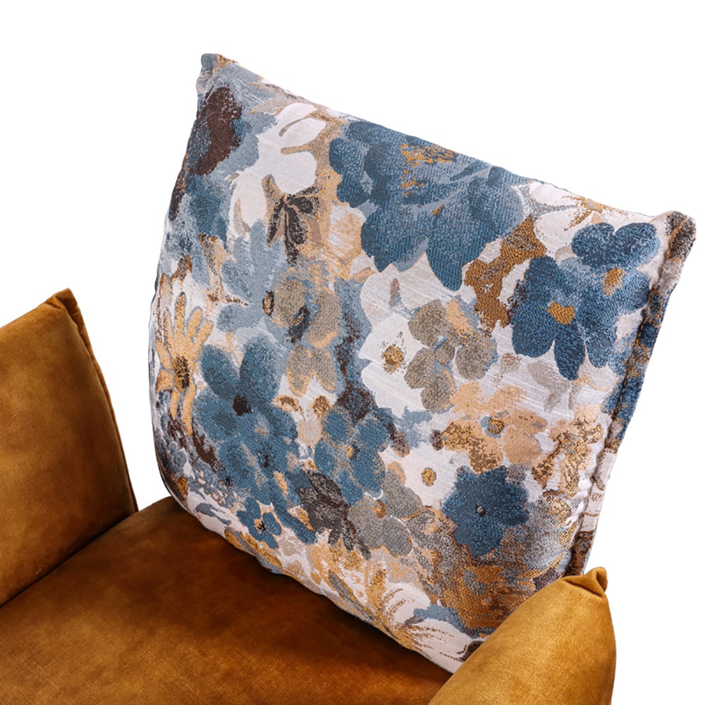 Contemporary Velvet Accent Chair Floral Arm Chair window image