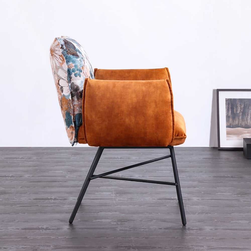 Contemporary Velvet Accent Chair Floral Arm Chair window image