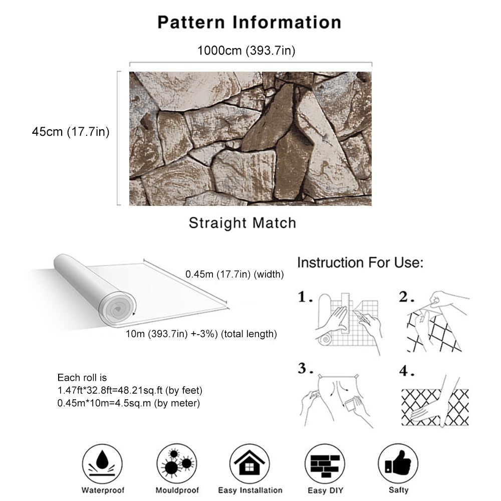 Industrial Stone Grain in Brown 17.7″W x 32.81′L Peel and Stick Wallpaper window image