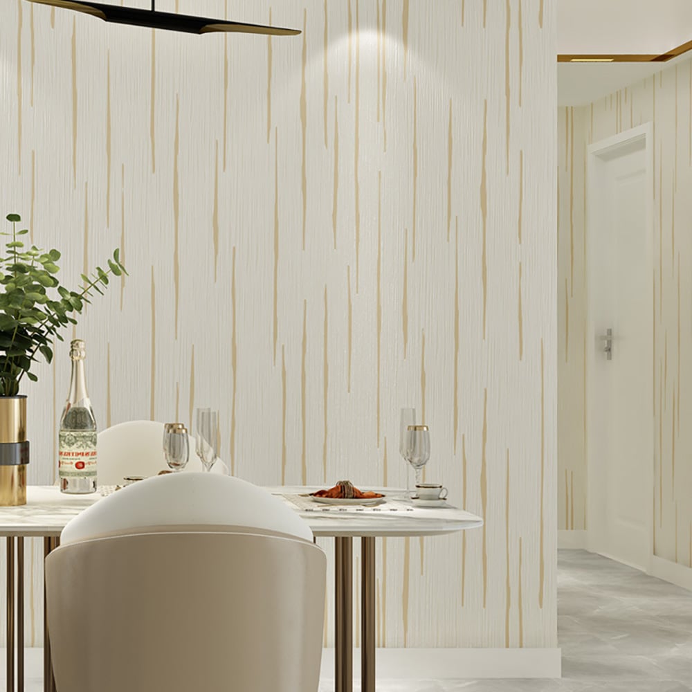 Modern Pastoral in Light Yellow 20.8″W x 16.4′L Peel and Stick Wallpaper window image