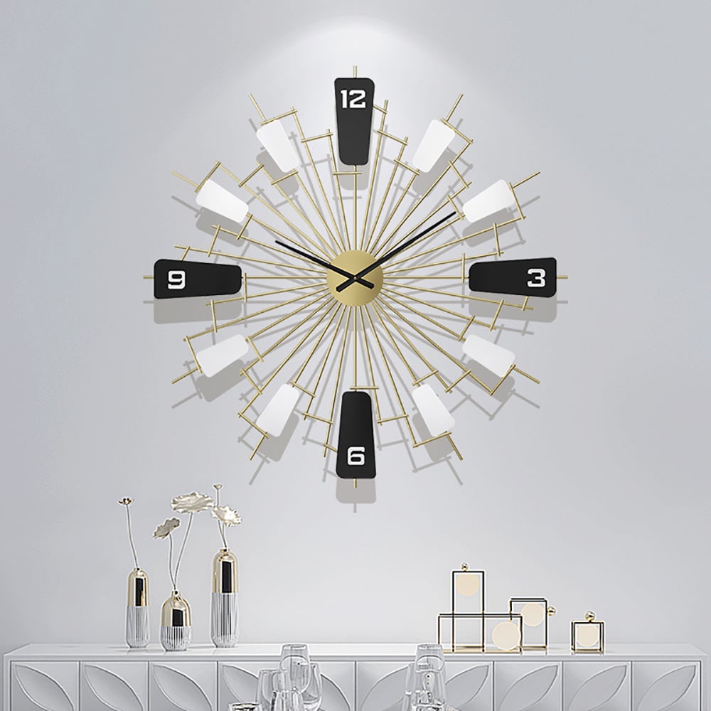 3D Minimalist Creative Windmill Design Oversized Wall Clock Nordic-style Home Decor window image