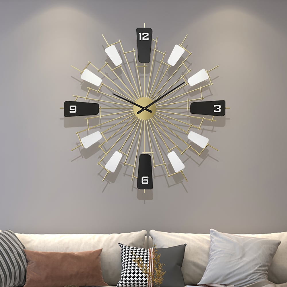 3D Minimalist Creative Windmill Design Oversized Wall Clock Nordic-style Home Decor window image