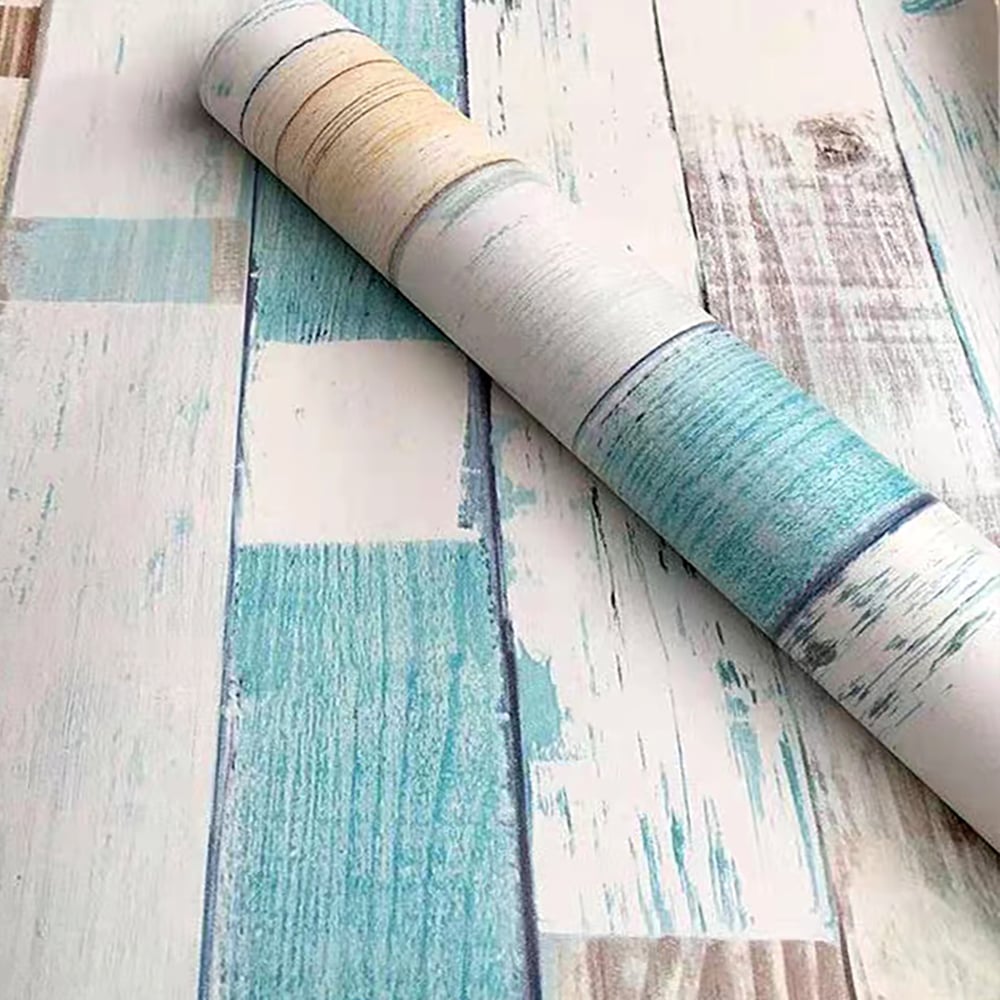 Vintage Mediterranean Wood Grain Multi-Colour 450mm x 5000mm Peel and Stick Wallpaper window image
