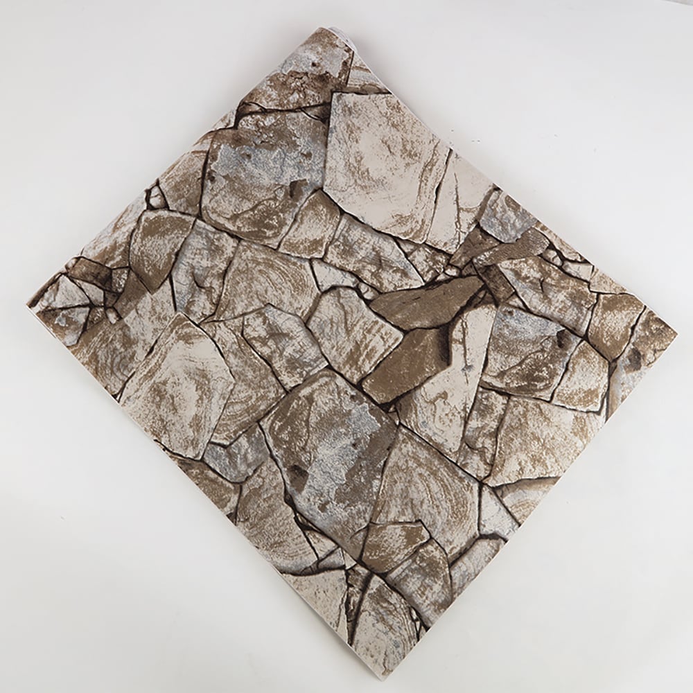 Industrial Stone Grain in Brown 17.7″W x 32.81′L Peel and Stick Wallpaper window image