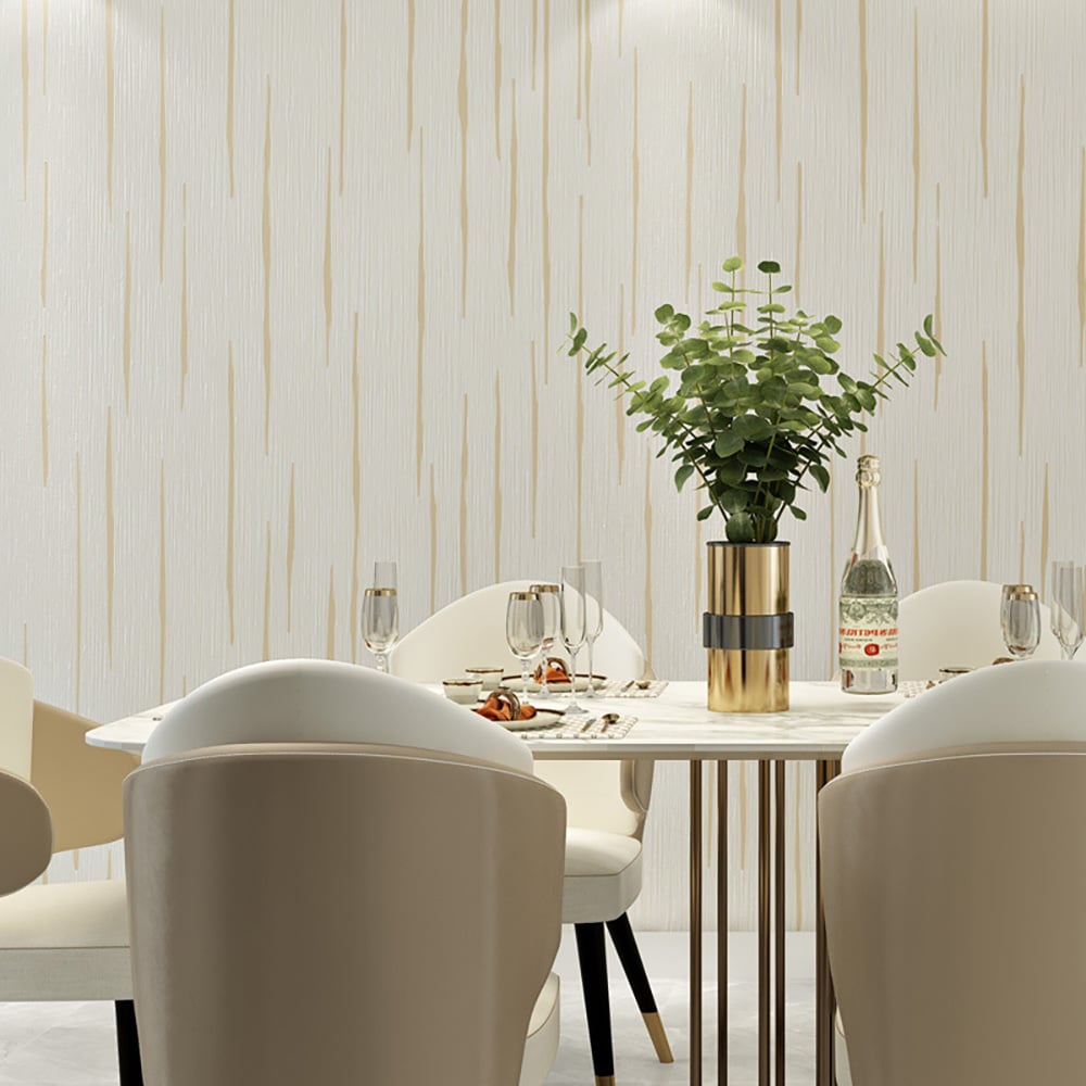 Modern Pastoral in Light Yellow 20.8″W x 16.4′L Peel and Stick Wallpaper window image