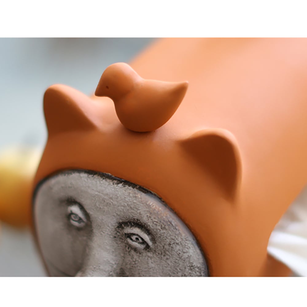 Adorable Cat Figurine Pull Out Tissue Box with Cover Back Opening window image