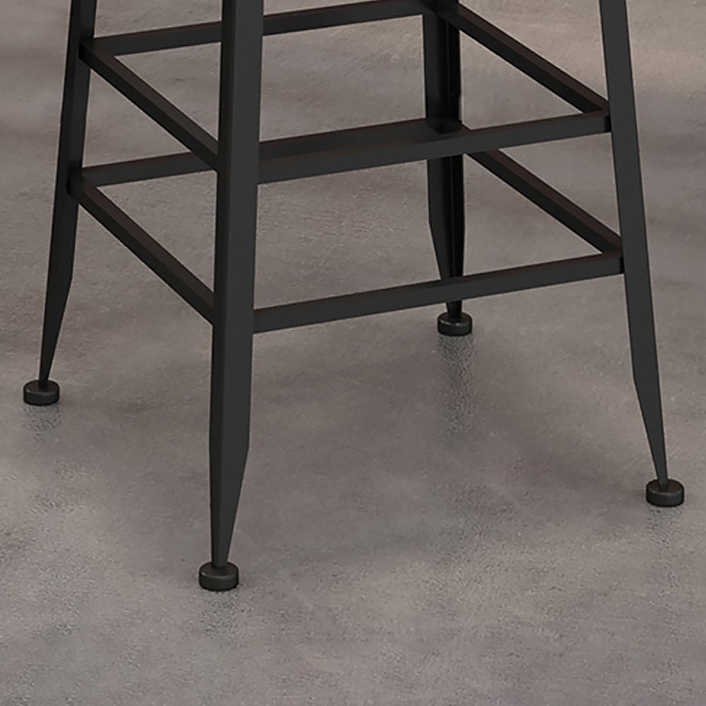 Industrial Metal Counter Height Bar Stool with Back and Footrest window image
