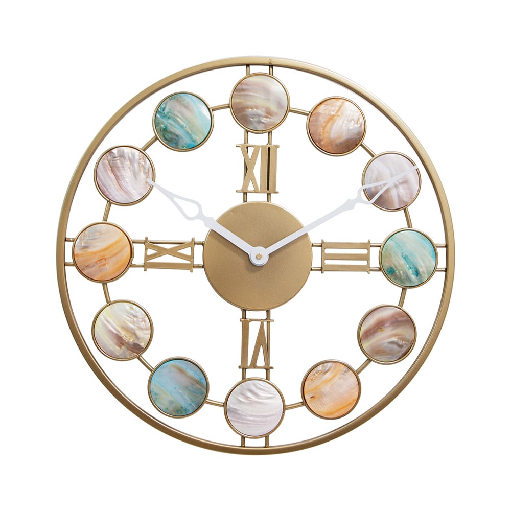 19.7" Large Round Wall Clock Creative Shells Design Stylish Home Decor window image