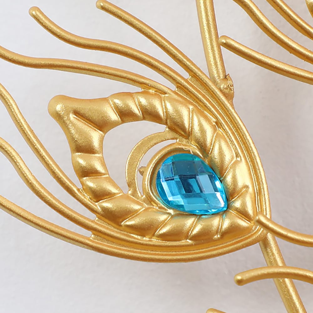 European Noble Luxurious Peacock Oversized Wall Clock Home Decor window image