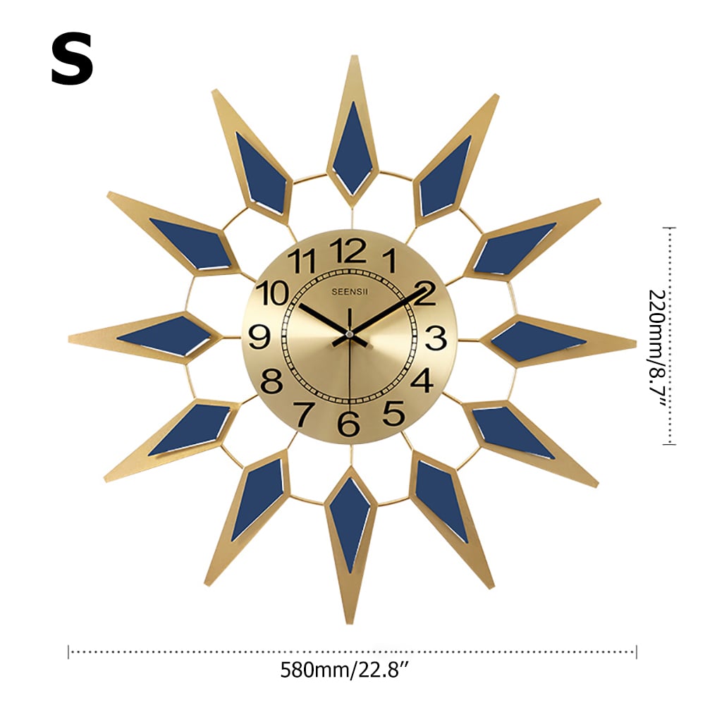 Gorgeous & Elegant Sunburst-Shaped Modern Metal Oversized Wall Clock window image