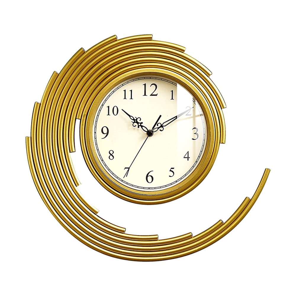 Upscale Spiral Metal Frame Large Wall Clock with High Transmittance Glass Cover window image
