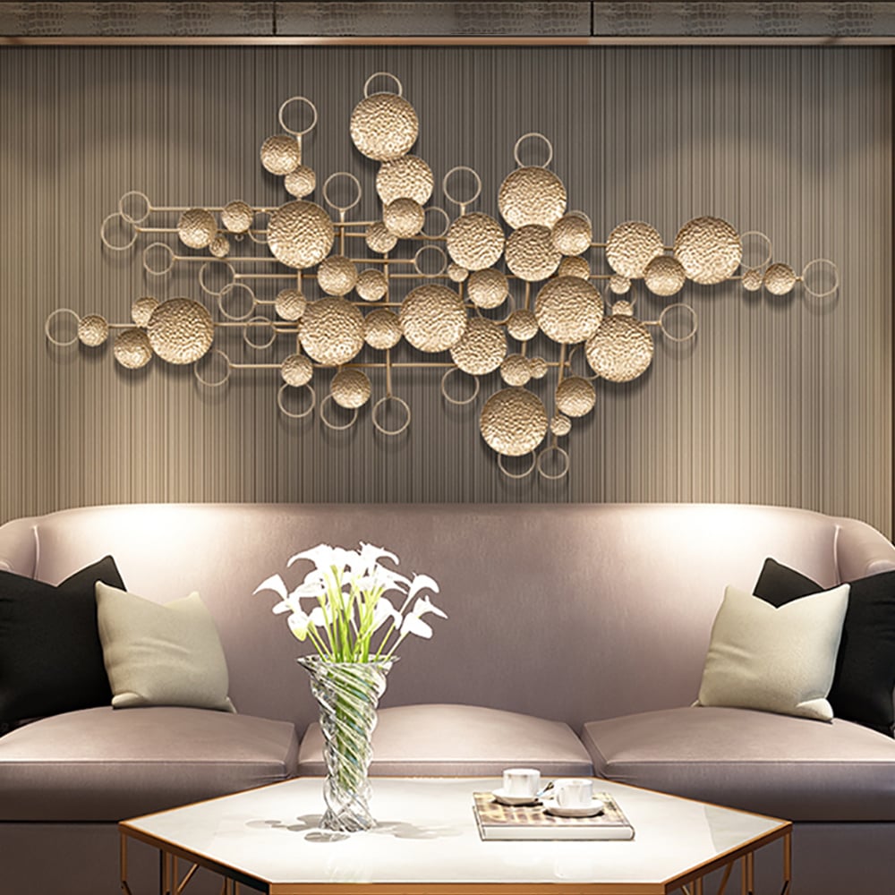 3D Creative Starry Sky Design Golden Artistic Geometric Metal Wall Decor window image