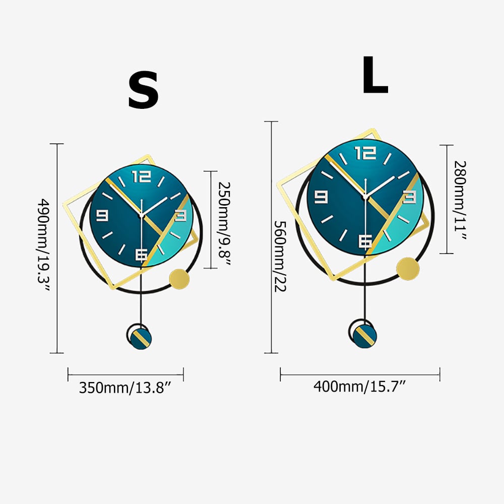 Nordic Creative Geometric Acrylic Wall Clock with Dynamic Round Pendulum window image