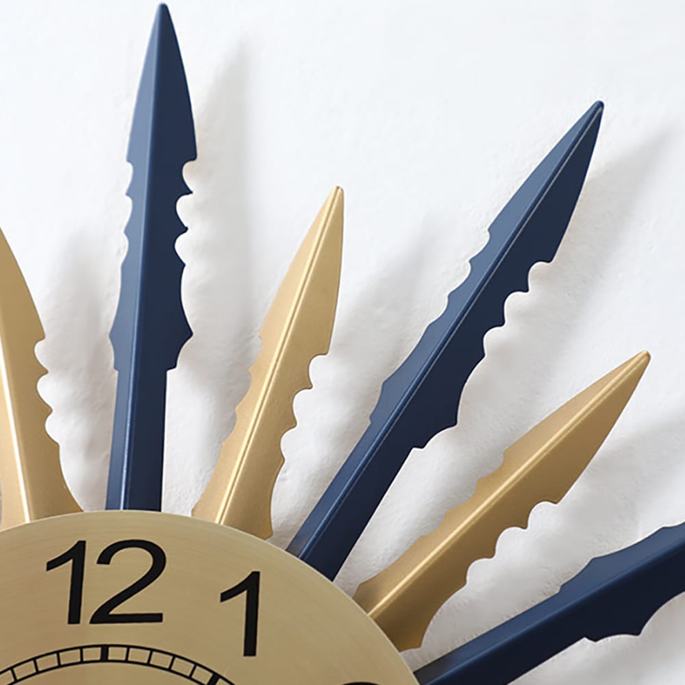 22" Nordic Modern Sunburst-Shape Iron Art Oversized Silent Wall Clock window image
