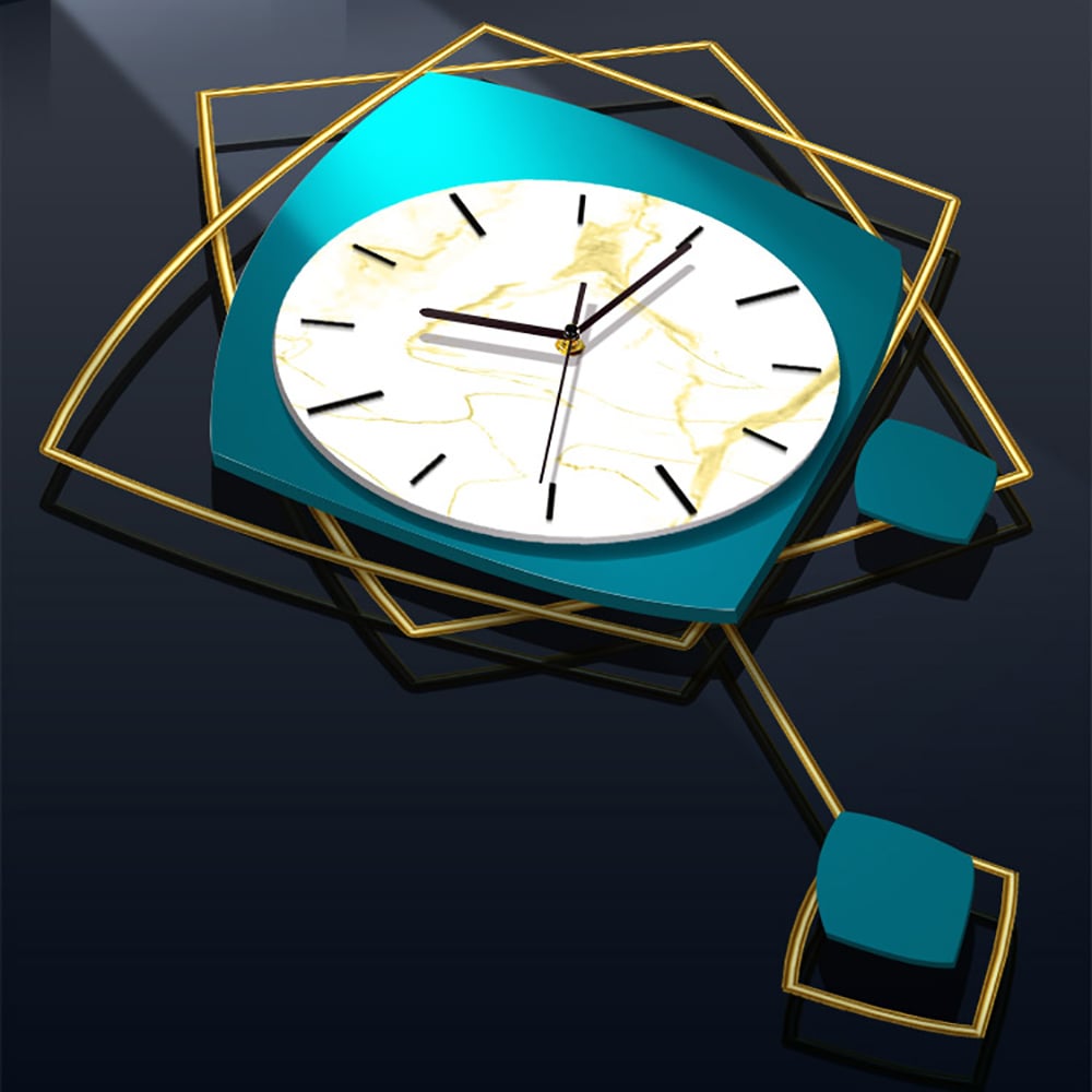 Nordic Modern Irregular Abstract Art Large Wall Clock with Unique Pendulum window image