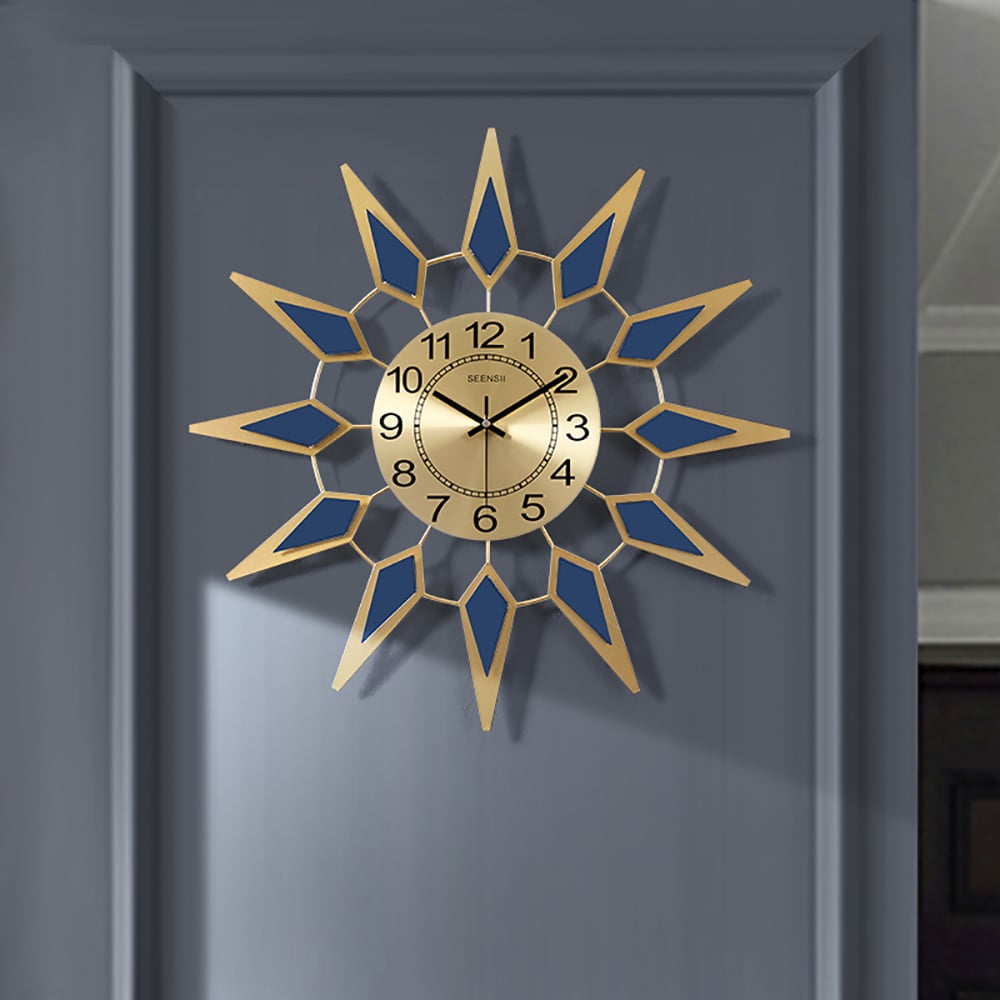 Gorgeous & Elegant Sunburst-Shaped Modern Metal Oversized Wall Clock window image