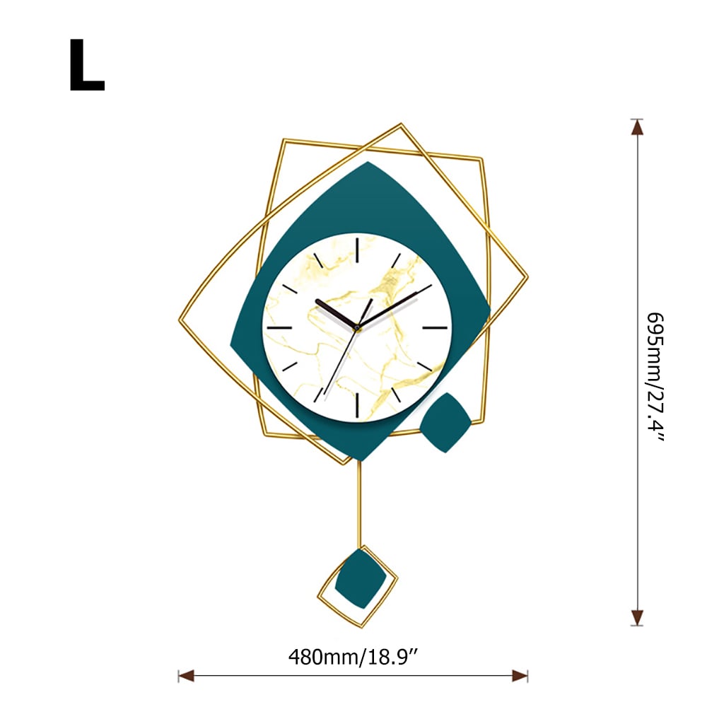 Nordic Modern Irregular Abstract Art Large Wall Clock with Unique Pendulum window image