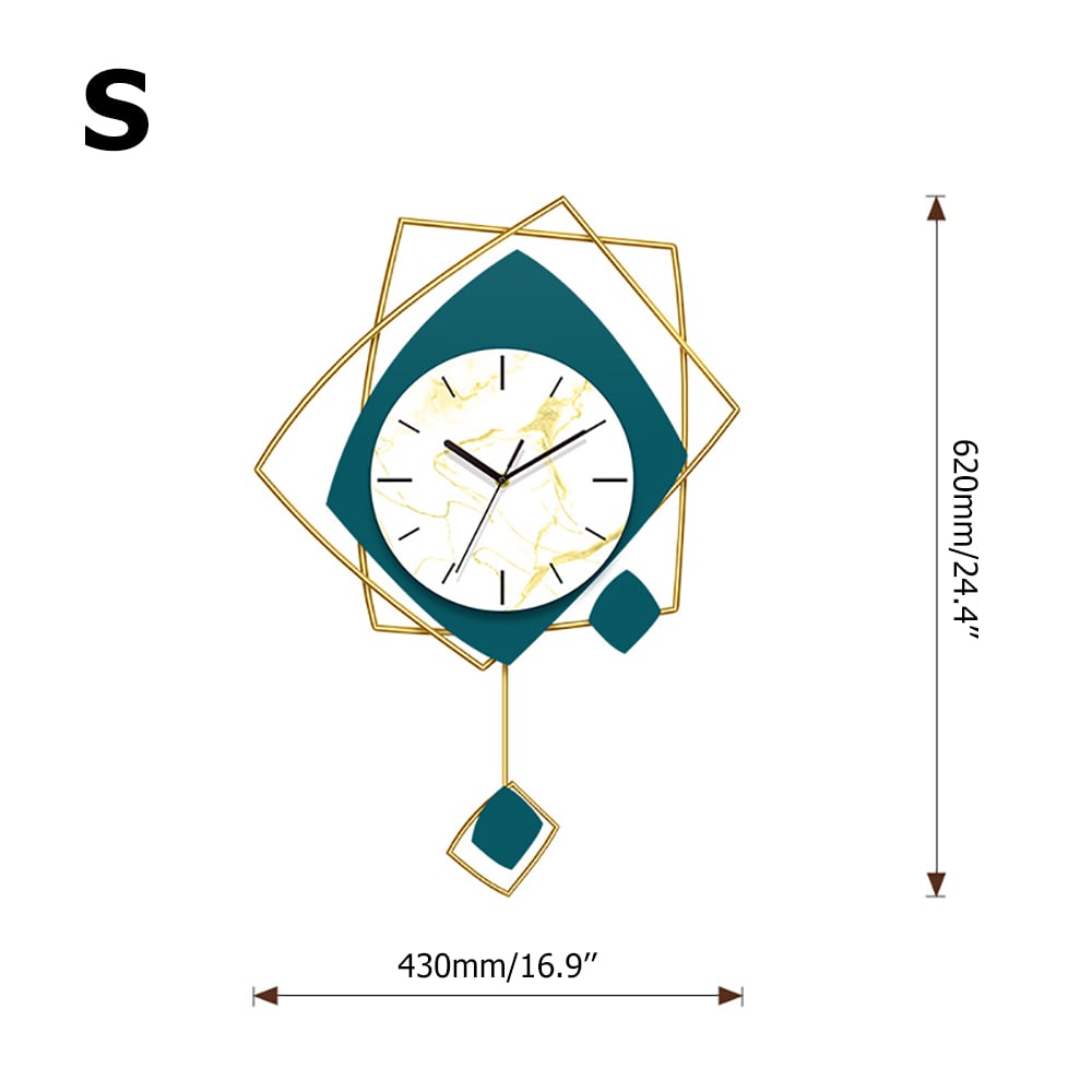 Nordic Modern Irregular Abstract Art Large Wall Clock with Unique Pendulum window image