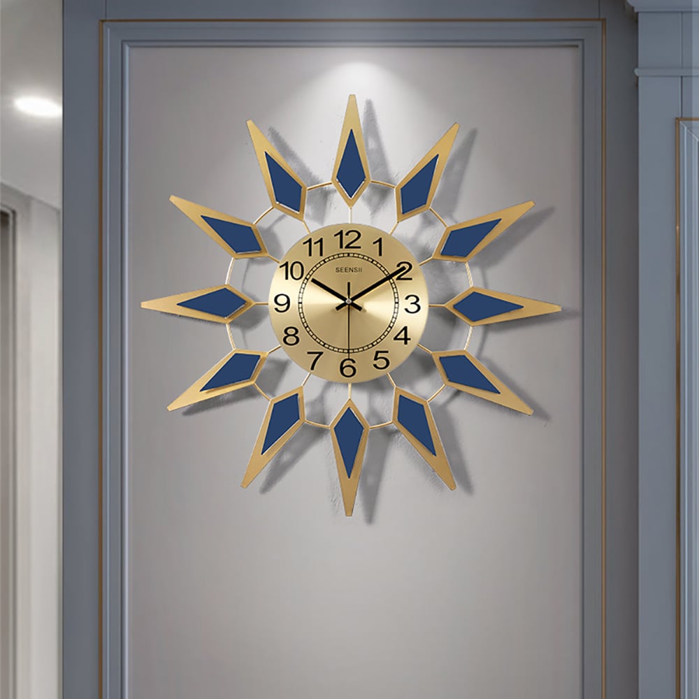 Gorgeous & Elegant Sunburst-Shaped Modern Metal Oversized Wall Clock window image
