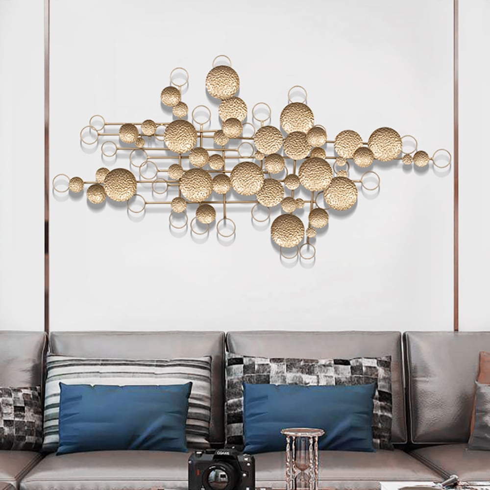 3D Creative Starry Sky Design Golden Artistic Geometric Metal Wall Decor window image
