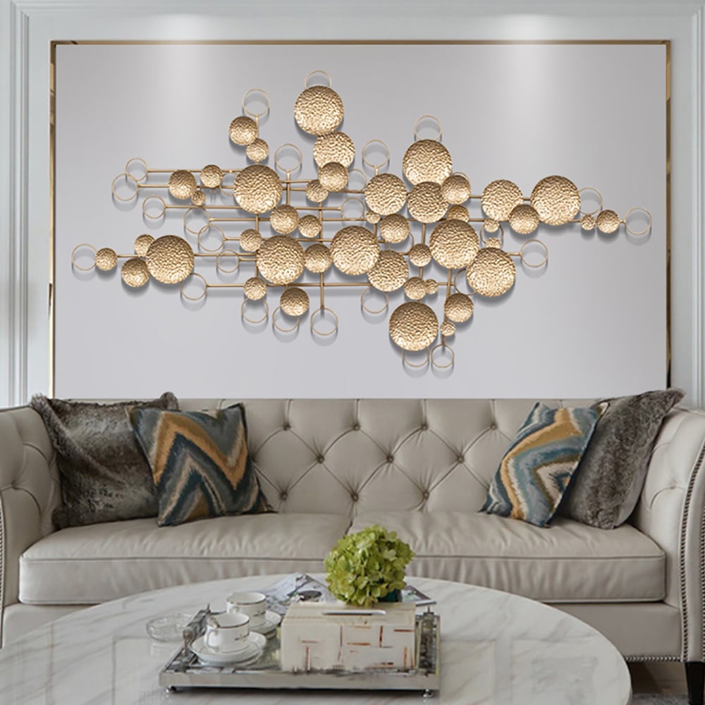 3D Creative Starry Sky Design Golden Artistic Geometric Metal Wall Decor window image