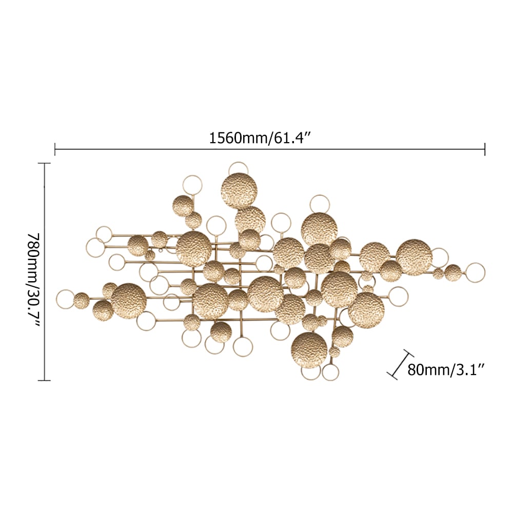 3D Creative Starry Sky Design Golden Artistic Geometric Metal Wall Decor window image