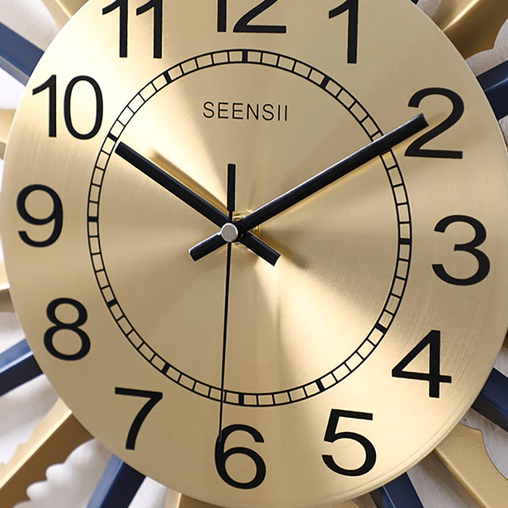 22" Nordic Modern Sunburst-Shape Iron Art Oversized Silent Wall Clock window image