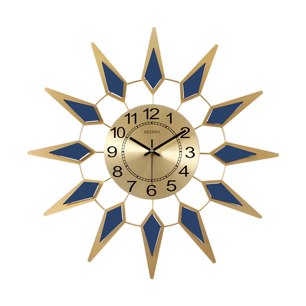 Gorgeous & Elegant Sunburst-Shaped Modern Metal Oversized Wall Clock window image
