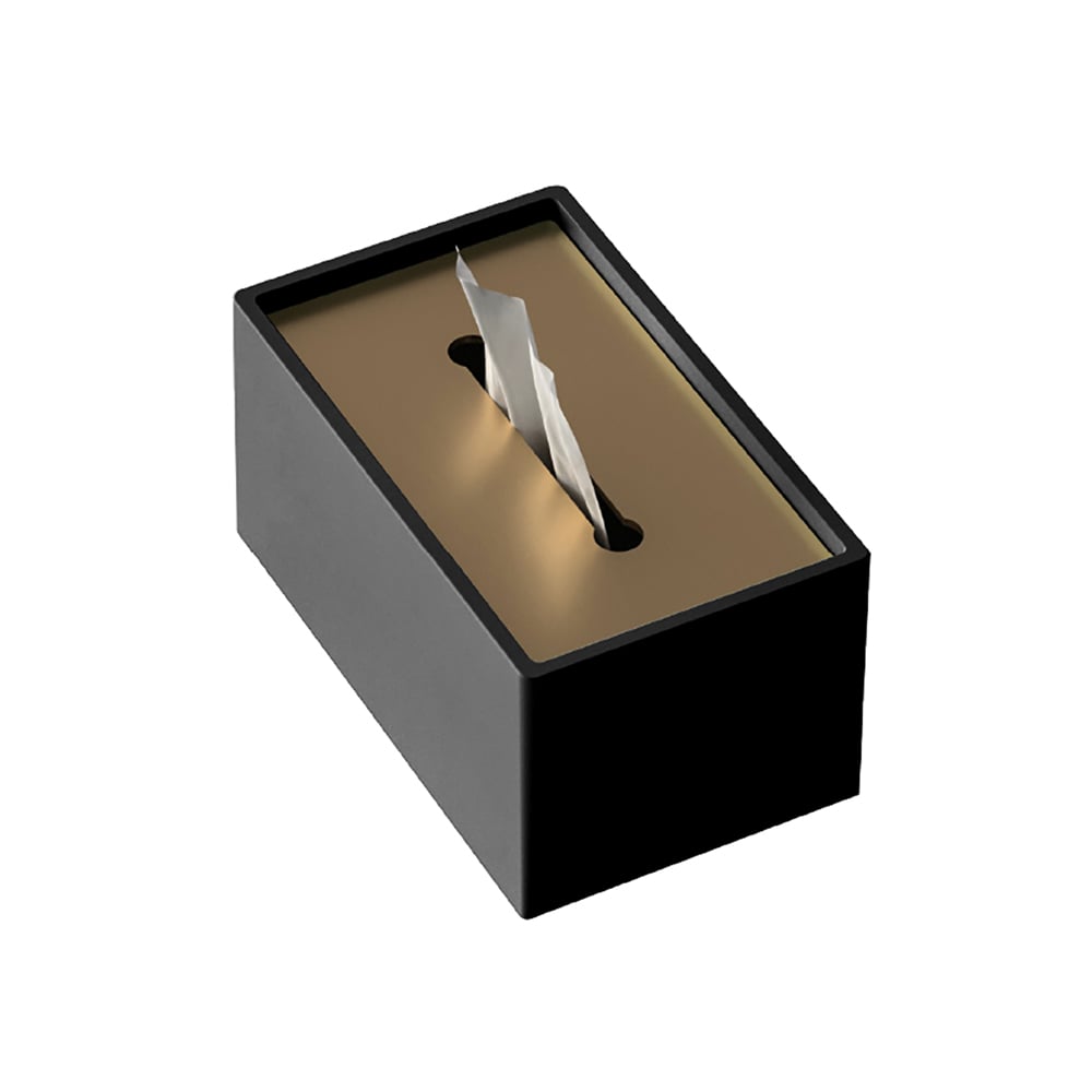 Modern Rectangular Cement Tissue Box with Stainless Steel Lid window image