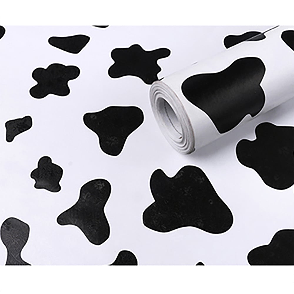 Modern Animal Pattern in Black&White 17.7″W x 32.81′L Peel and Stick Wallpaper window image