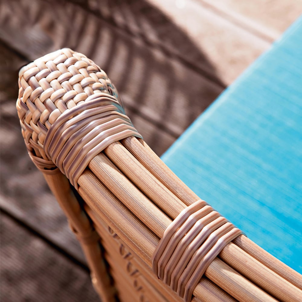 2-Seater Rattan Outdoor Sofa Patio Loveseat with Pillow Back window image