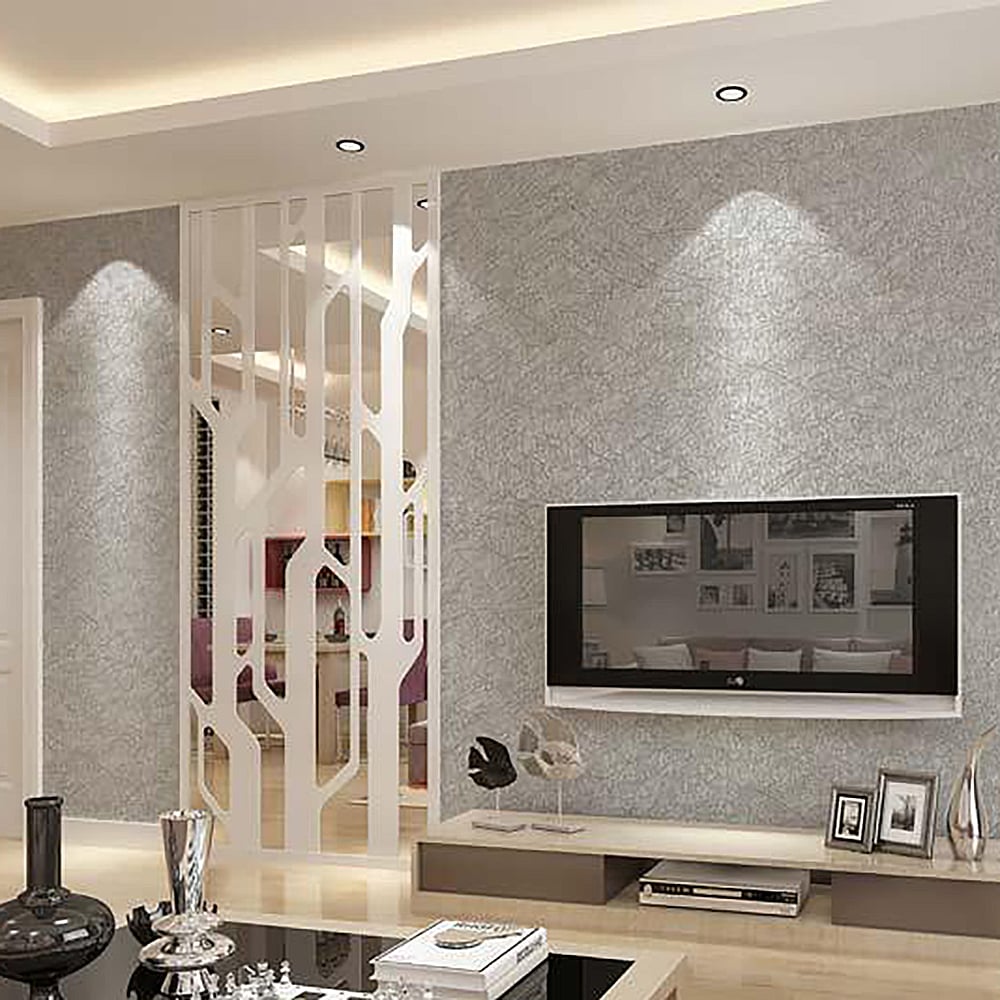 Concise Silk Pattern in Silvery-grey 600mmW x 5974mmL Peel and Stick Wallpaper window image